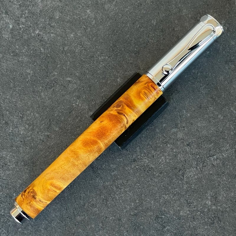 GOLDスタビライズドウッド・ポプラ瘤杢 / Cam 木軸万年筆 SN_421004