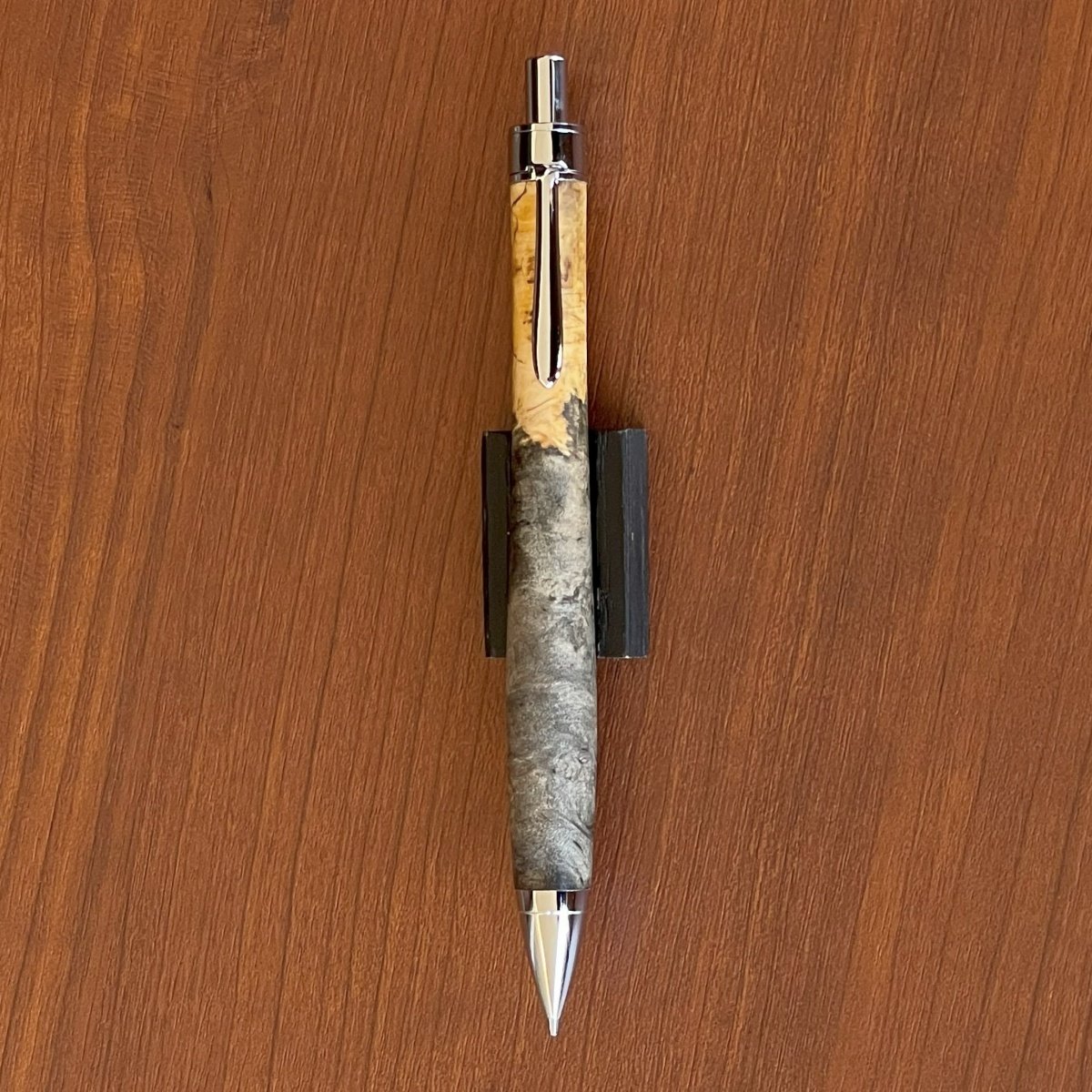 ハンドメイド　木軸ボールペン　バックアイバール　天然木　G2 バックアイバール・Buckeye Burl / UMA15 木軸シャープペンシル