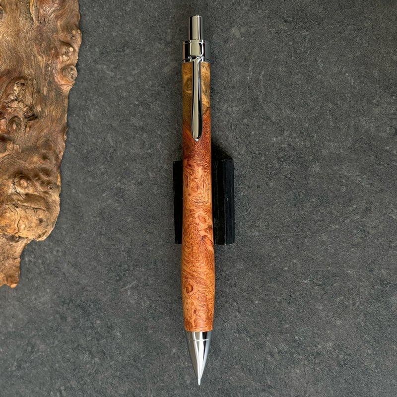 花梨瘤紅白 / UMA12 木軸シャープペンシル (520507) 【一点もの