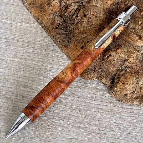 【黄金樟瘤（マーブルウッド瘤）】木軸　手作り　木のボールペン 開封】念願のボールペン！野原工芸のマーブルウッドのボールペン