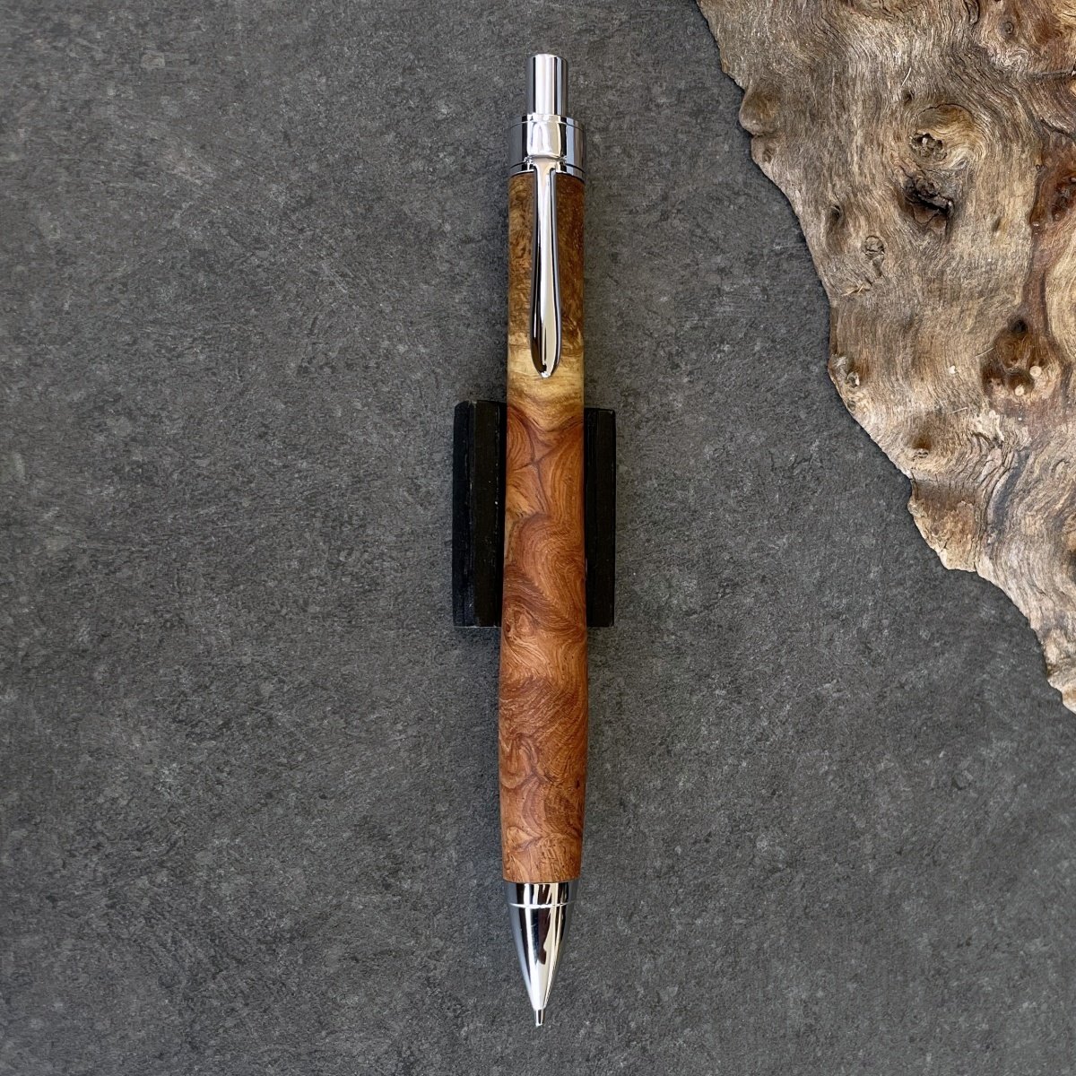 【トリコロール？】ボナンペン　本花梨瘤紅白シャープペンシル 花梨瘤紅白 シャープペンシル | あけぼの工房