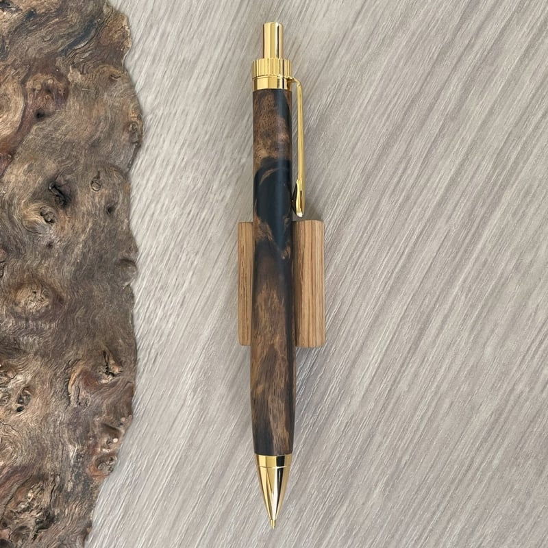 黒柿 / UMA 木軸シャープペンシル / ゴールド金具 【一点もの！509077