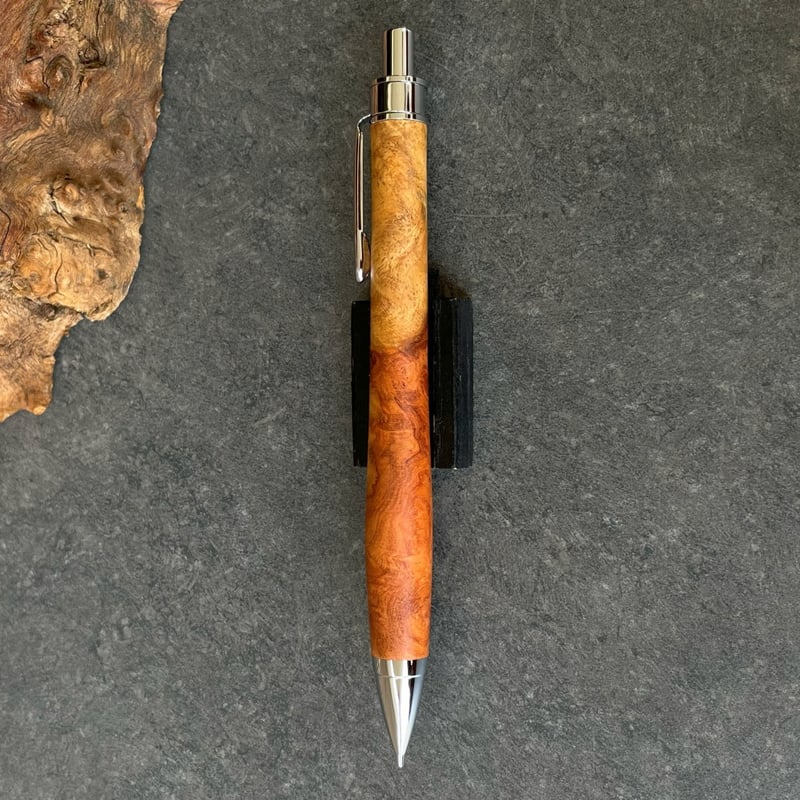 花梨瘤紅白 / UMA12 木軸シャープペンシル (520504) 【一点もの