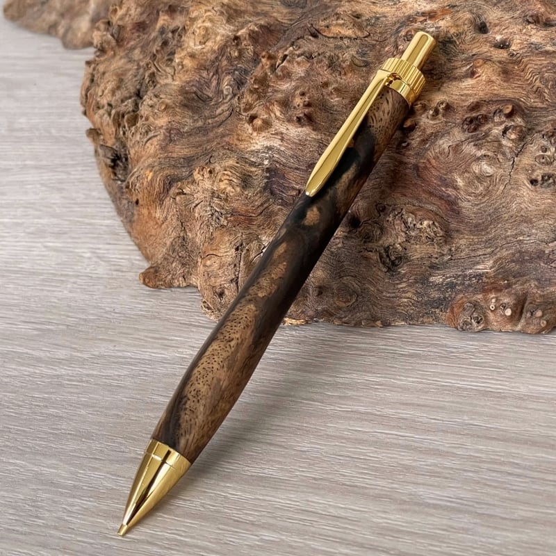 黒柿 / UMA 木軸シャープペンシル / ゴールド金具 【一点もの！509077