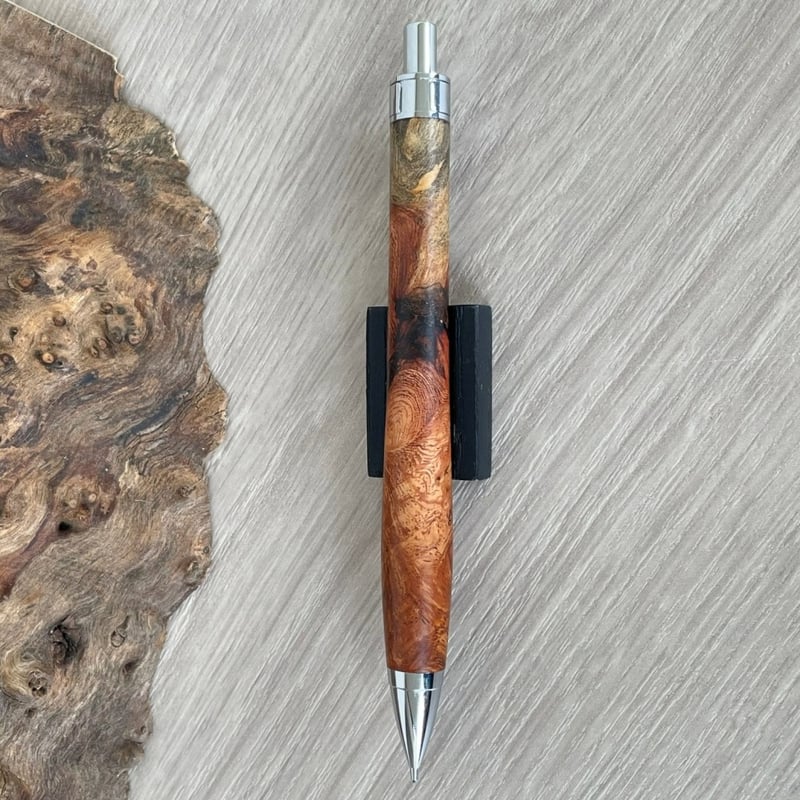 花梨瘤紅白 / UMA12 木軸シャープペンシル (509125) 【一点もの