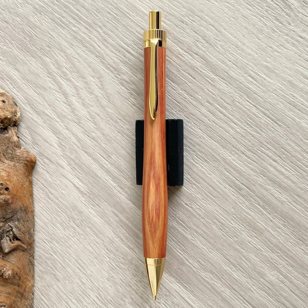 （チャップ）木製ボールペン ゴールドアクセント チューリップウッド (Tulipwood)/ UMA 木軸シャープペンシル/ゴールド