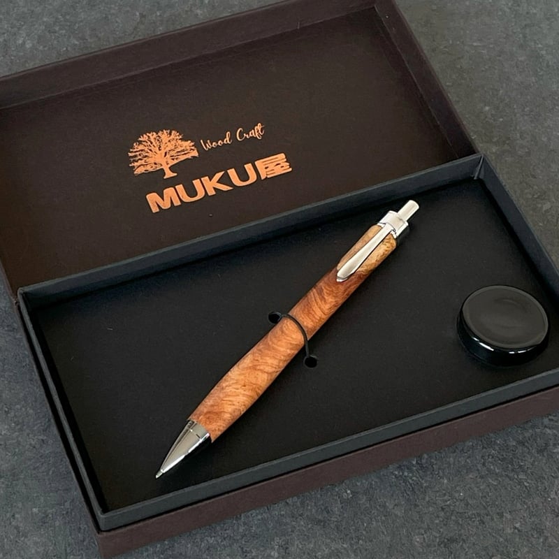 花梨瘤紅白 / UMA12 木軸シャープペンシル (SN_420622)【一点もの