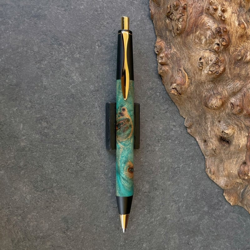 BLUEスタビライズドウッド・ポプラ瘤杢 / 新感覚の木軸ペン MP&BP