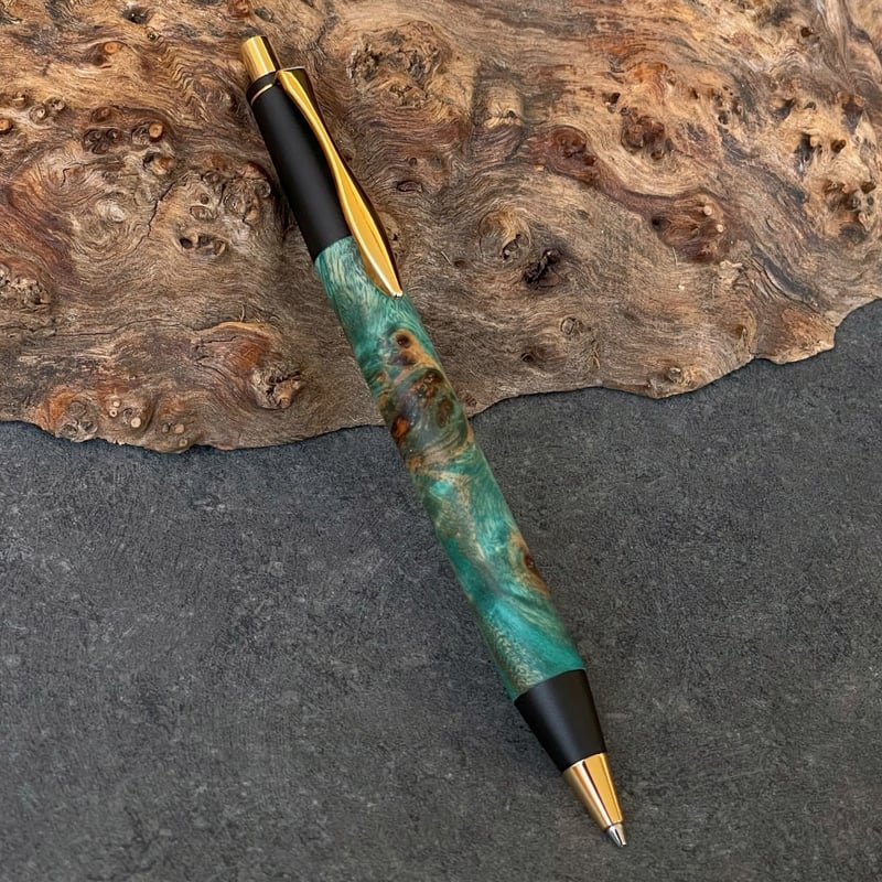 BLUEスタビライズドウッド・ポプラ瘤杢 / 新感覚の木軸ペン MP&BP