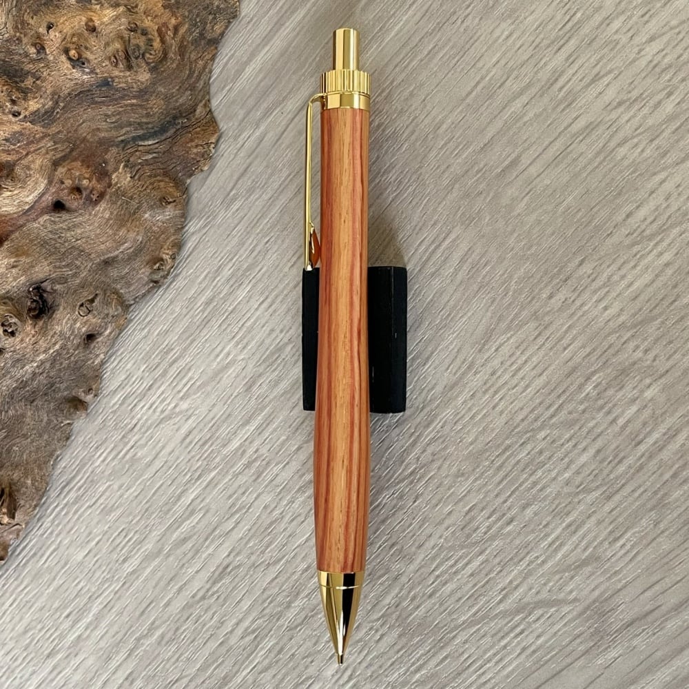 （チャップ）木製ボールペン ゴールドアクセント チューリップウッド (Tulipwood)/ UMA 木軸シャープペンシル/ゴールド