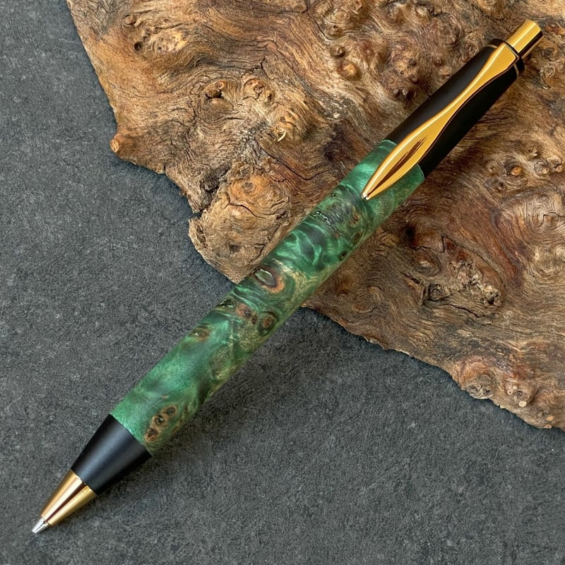 GREENスタビライズドウッド・ポプラ瘤杢 / 新感覚の木軸ペン MP&BP