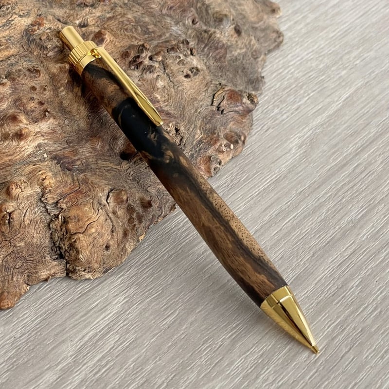 黒柿 / UMA 木軸シャープペンシル / ゴールド金具 【一点もの！509077