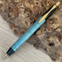 スタビライズドウッド・メープル縮杢 / SINPEN / 2つの内部機構を持つ新感覚の木軸ペン（シャープ⇔ボール）/ ゴールド金具 / 一点もの！604118