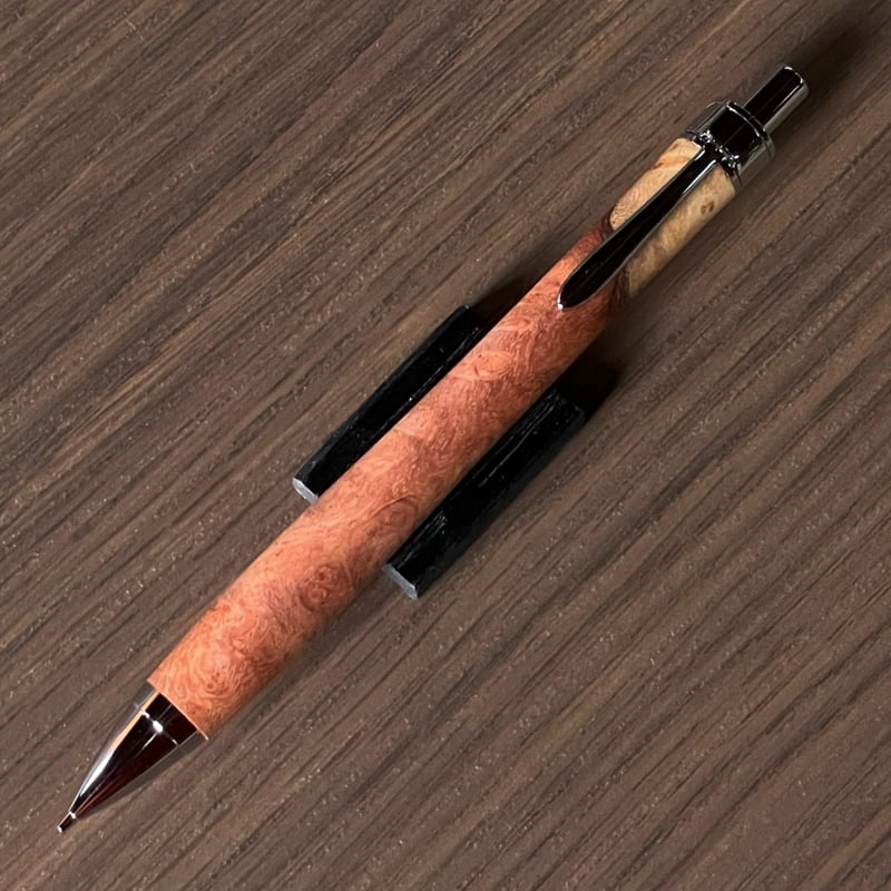 花梨瘤紅白 / UMA12 木軸シャープペンシル (SN_420605) 【一点もの