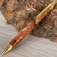 数量限定！ 花梨瘤杢・回転式木軸ボールペン【ゴールド