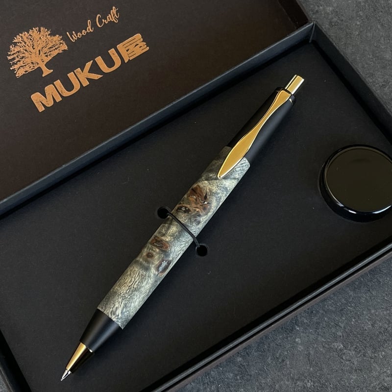 BLACKスタビライズドウッド・ポプラ瘤杢 / 新感覚の木軸ペン MP&BP