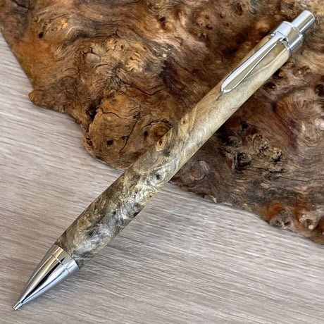 68タモサバ杢木製シャーペン　強低重心ミニソフトタイプ　ステンレス 68タモサバ杢木製シャーペン 強低重心ミニソフトタイプ