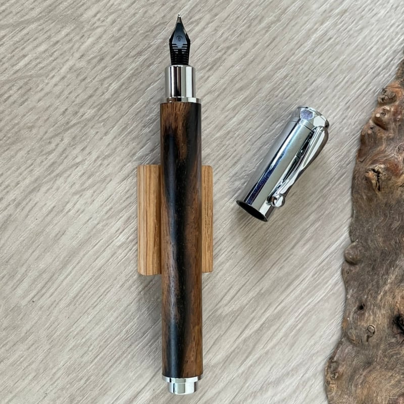 黒柿 / Cam 木軸万年筆 マグネットキャップ式【一点もの！508222