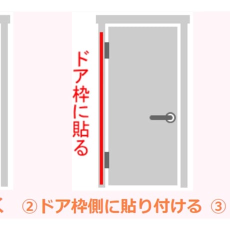 ドアへの指挟み防止器具【はさマンモス】賃貸用タイプ　135ｃｍ　表うらセット