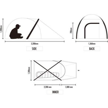 AND AIR　Xframe　一人用アウトドアテント
