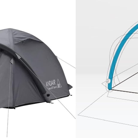 AND AIR　Xframe　一人用アウトドアテント