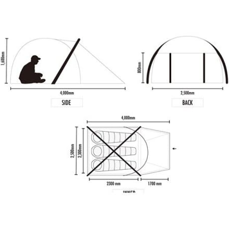 AND AIR　Xframe　3人用アウトドアテント
