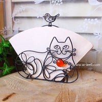 猫と鳥のペーパーホルダー