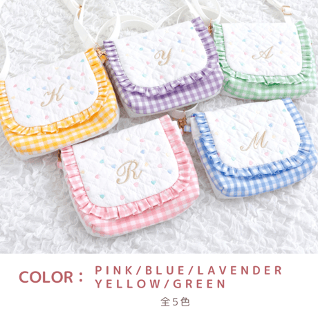 【完成品】イニシャル刺繍キッズポシェット