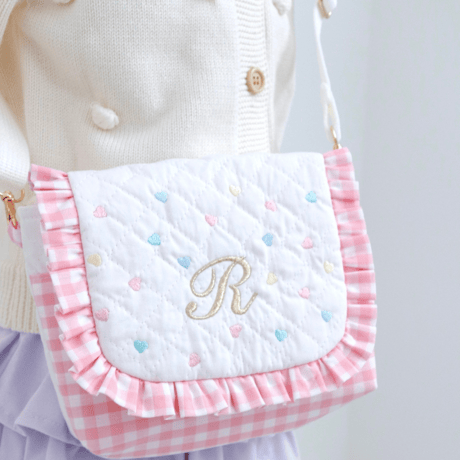 【完成品】イニシャル刺繍キッズポシェット