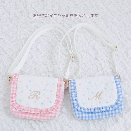 【完成品】イニシャル刺繍キッズポシェット