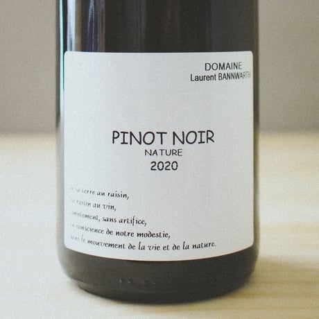 Laurent Bannwarth "PINOT NOIR" 2020 / ローラン・バーンワルト "ピノ・ノワール" 2020