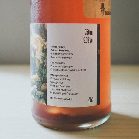 Weingut Freitag "Naked Friday Pet Nat rosé " / フレイタグ "ネイキッド・フライデー ペットナット・ロゼ" 2021