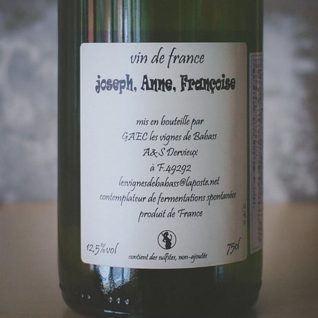 レ ヴィーニュ ド ババス セバスチャン デルヴュー "ジョセフ・アンヌ・フランソワーズ" | Les Vignes de Babass  "Joseph Anne Francoise" 2020
