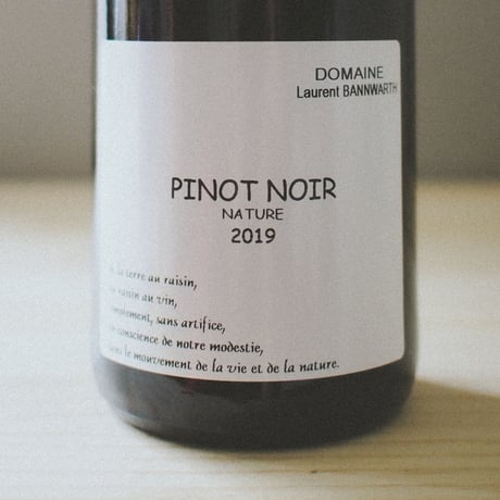 Laurent Bannwarth "PINOT NOIR" 2019 / ローラン・バーンワルト "ピノ・ノワール" 2019