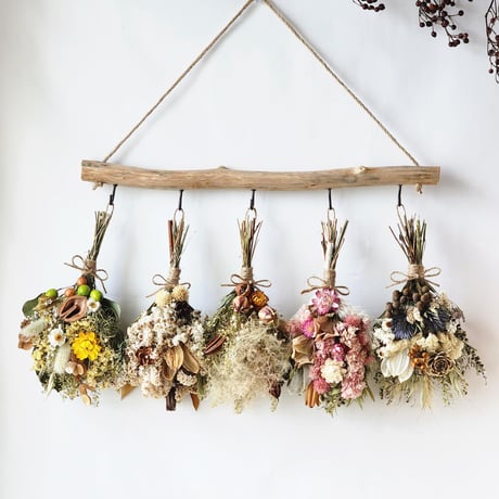 ドライフラワーガーランド＊*流木 たのしい 