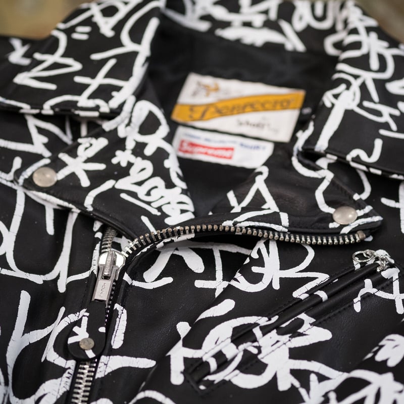 Supreme◇18AW/ペインテッドパーフェクトレザージャケット Supreme◇18AW/ペインテッドパーフェクトレザージャケット