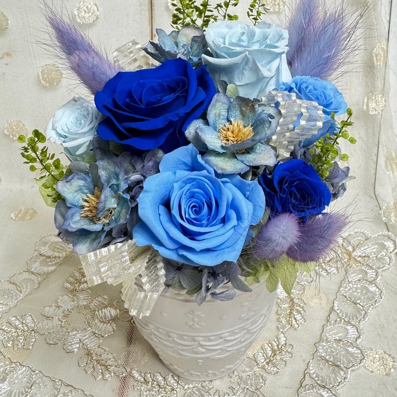 プリザーブドフラワーブルーローズ アレンジメント Blue rose プリザーブドフラワーブルー プリザーブドフラワーブルー