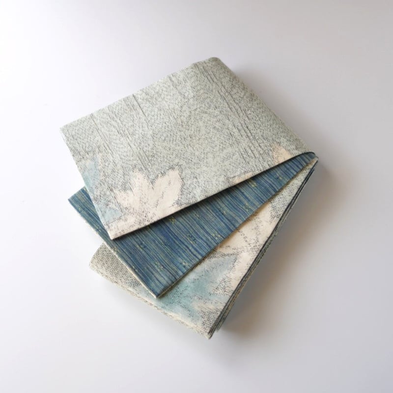 美品　名古屋帯　本麻　型染め　竜田川 型絵染九寸名古屋帯/荒川眞理子・花園