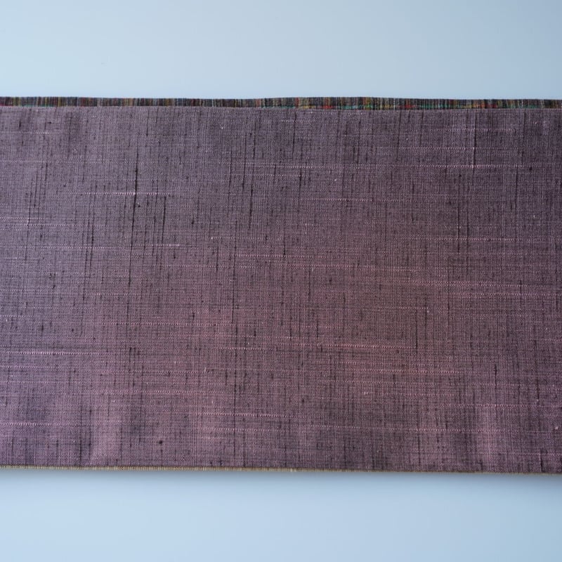 紬半幅帯 パッチワーク×二人静の真綿紬無地 | 古今堂 ふだん着物屋