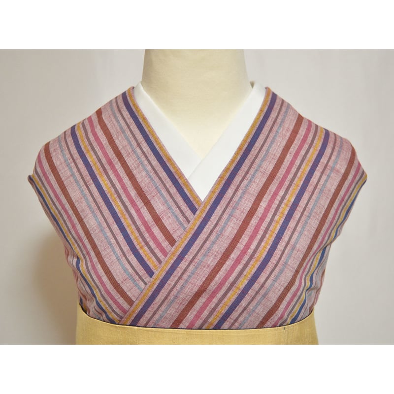 会津木綿 長尺【紅色地に矢鱈縞】 36尺 (13.5m) 反物 | 古今堂 ふだん