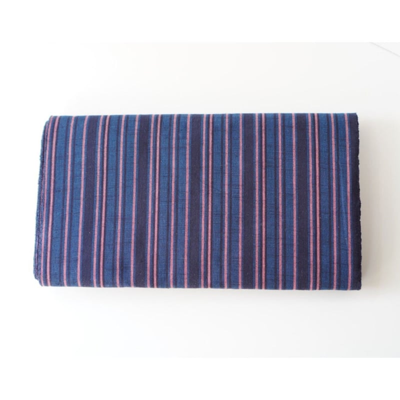 会津木綿 反物 木綿着物 縞木綿 会津木綿 長尺【薄紅色 滝縞】 36尺 (13.5m) 反物 | 古今堂