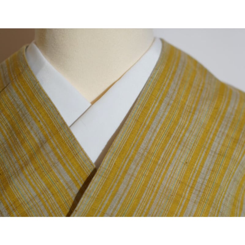 会津木綿 長尺 【辛子色地に矢鱈縞】 36尺 (13.5m) 反物 | 古今堂