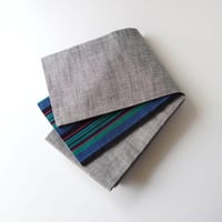会津木綿半幅帯 本紫色×鰹縞 | 古今堂 ふだん着物屋