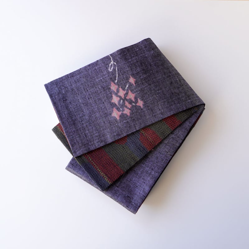 ち江す 半幅帯【未使用】 ち江す＞ろうけつ染め半幅帯ー鶯uguisu（表正絹100%・裏綿100