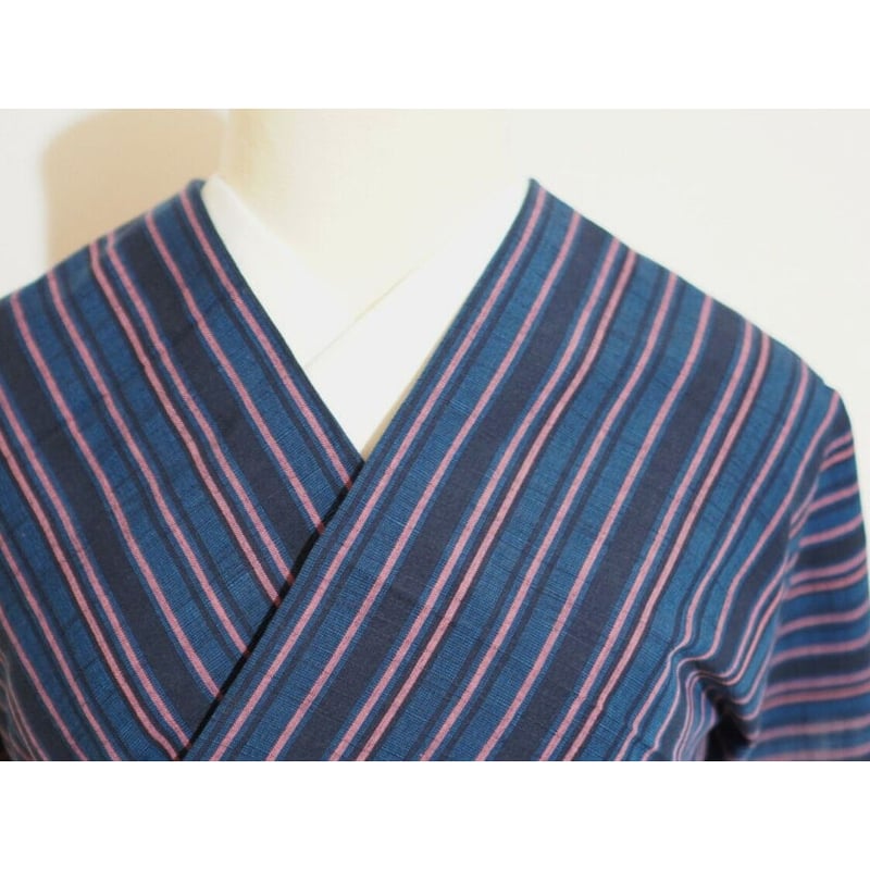 会津木綿 反物 木綿着物 縞木綿 会津木綿 長尺【薄紅色 滝縞】 36尺 (13.5m) 反物 | 古今堂