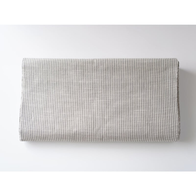 会津木綿 長尺 【白鼠色×生成色 棒縞】 36尺 (13.5m) 反物 | 古今堂 ふ