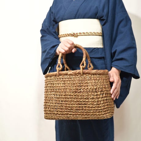 あけび籠バッグ（透かし編）長野県産  手作り