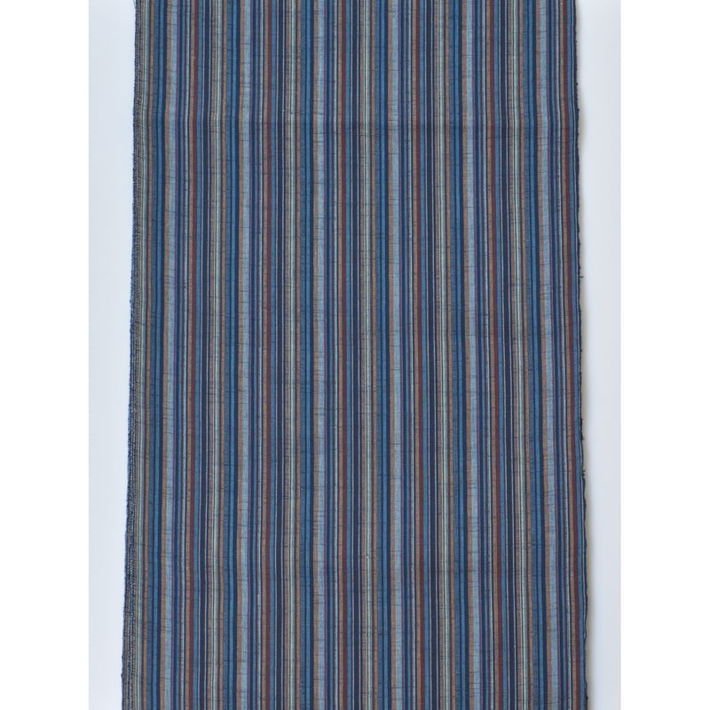 会津木綿 長尺【紺地に茶系の矢鱈縞】 36尺 (13.5m) 反物 | 古今