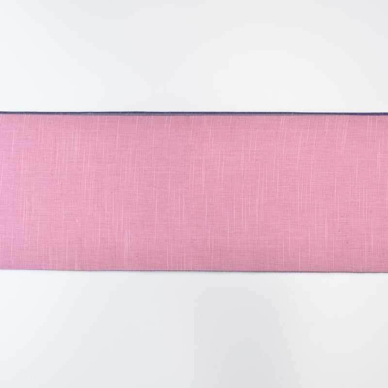 会津木綿半幅帯 桃色無地 × 紫色地に棒縞 | 古今堂 ふだん着物屋