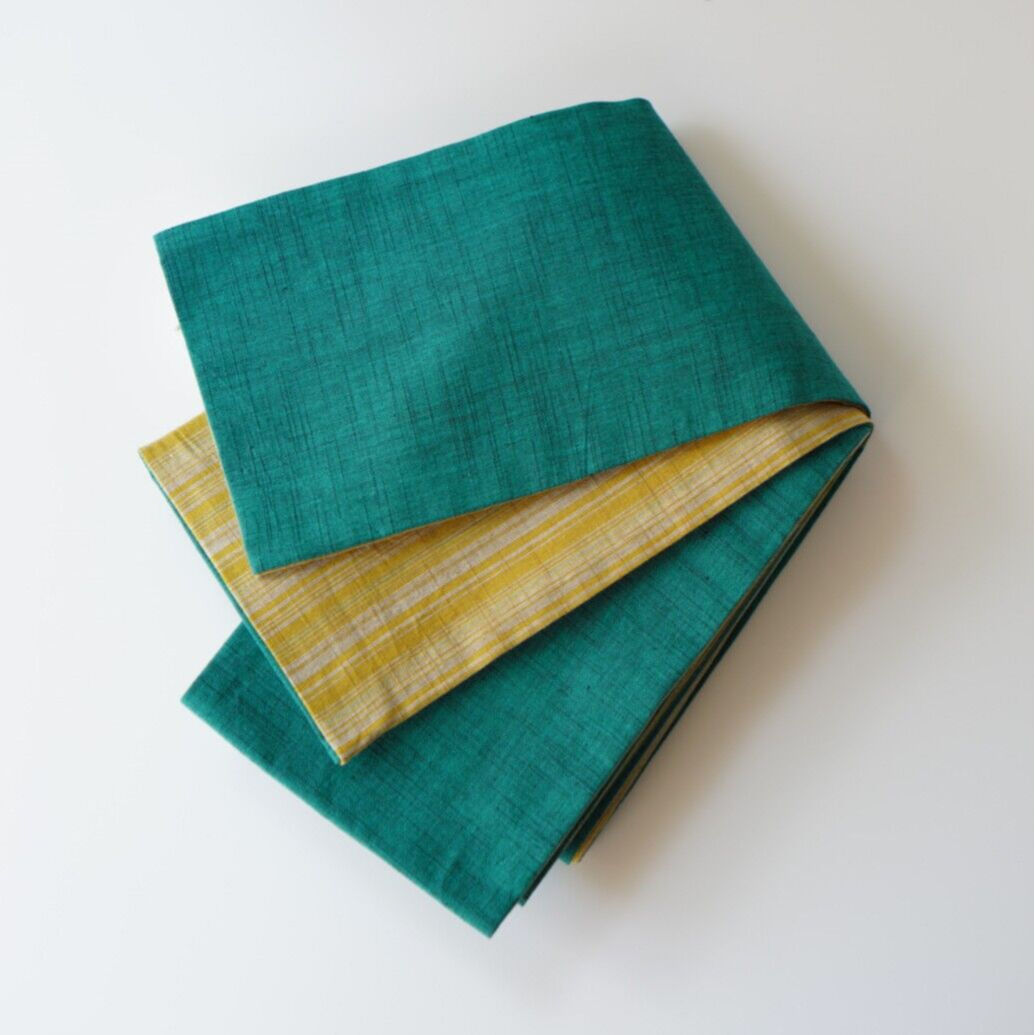 リバーシブル半幅帯 緑と白のストライプ fit=scale-down,w=1200